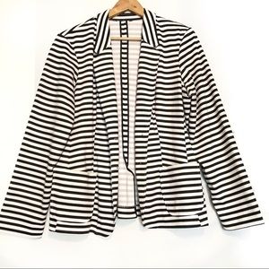 Black and white striped blazer